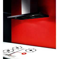 Elica Galaxy Chimney Hood, Stainless Steel/Black Glass